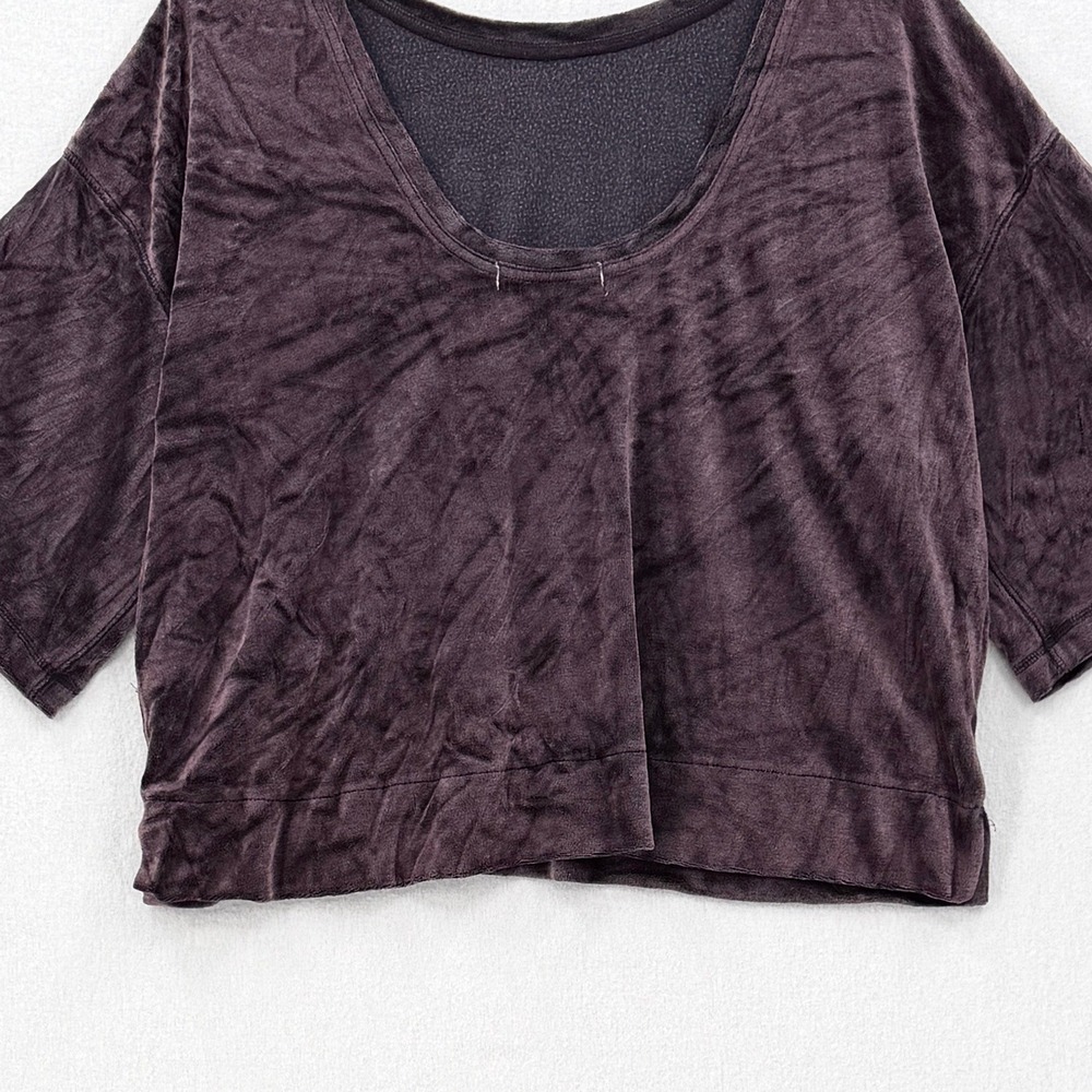 WE THE FREE PEOPLE Valerie Velvet Tee Shirt Women Small Purple Navy Short Sleeve - Picture 8 of 15